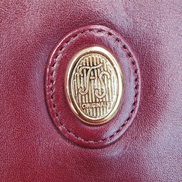 Vintage FS Originals Clutch Purse Genuine Leather Red Gold Envelope Zipper READ - Picture 6 of 14
